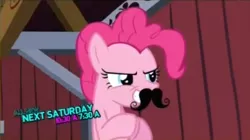 Size: 888x498 | Tagged: safe, derpibooru import, screencap, pinkie pie, earth pony, pony, spike at your service, female, mare, moustache