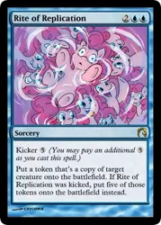 Size: 375x523 | Tagged: card, cave, cave pool, clones, derpibooru import, magic the gathering, mirror pool, pinkie pie, safe, too many pinkie pies, trading card edit