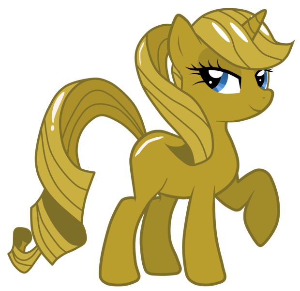 Size: 5000x4842 | Tagged: absurd resolution, derpibooru import, golden, luster dust, luster dust-ified, raised hoof, rarigold, rarity, safe, simple background, solo, transparent background, vector