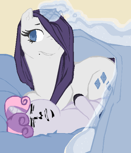 Size: 461x539 | Tagged: safe, derpibooru import, edit, rarity, sweetie belle, yaranaika