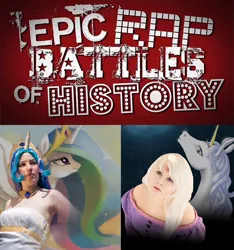 Size: 898x960 | Tagged: amalthea, cosplay, crossover, derpibooru import, epic rap battles of history, fake, human, irl, irl human, lady amalthea, photo, princess celestia, safe, the last unicorn