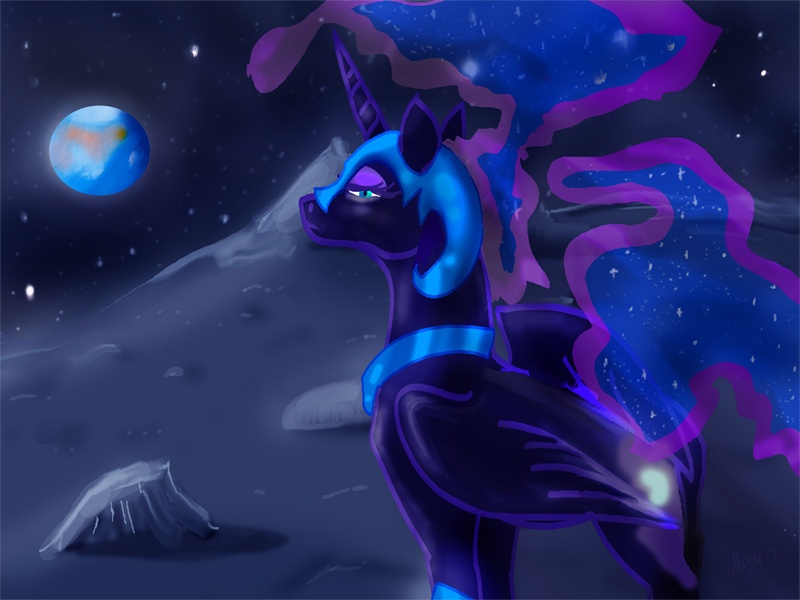 Size: 800x600 | Tagged: artist:mylittlegodzilla, derpibooru import, moon, nightmare moon, safe