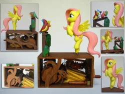 Size: 1600x1200 | Tagged: artist:renegadecow, automaton, avian, bird, custom, derpibooru import, fluttershy, irl, photo, safe, sculpture, woodwork