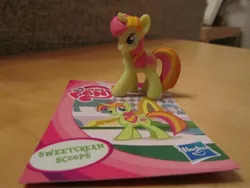 Size: 1024x768 | Tagged: safe, derpibooru import, sweetcream scoops, pony, blind bag, collector card, irl, photo, toy