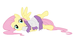 Size: 3000x1714 | Tagged: artist:alexiy777, bathrobe, bedroom eyes, clothes, derpibooru import, female, fluttershy, robe, safe, show accurate, simple background, solo, transparent background, vector