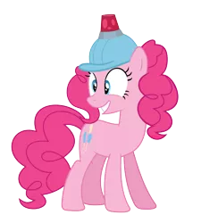 Size: 2700x3000 | Tagged: safe, artist:alexiy777, derpibooru import, pinkie pie, earth pony, pony, mmmystery on the friendship express, hard hat, hat, simple background, smiling, solo, transparent background, vector