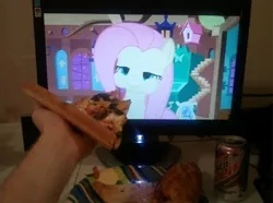 Size: 480x358 | Tagged: safe, derpibooru import, fluttershy, food, otaku date, photo, pizza, waifu dinner