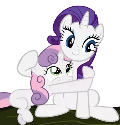 Size: 5000x5205 | Tagged: absurd resolution, artist:thatsgrotesque, dead source, derpibooru import, duo, hug, rarity, safe, sweetie belle