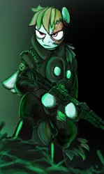 Size: 1417x2381 | Tagged: ak-74, artist:gordonfreeguy, crossover, derpibooru import, gun, hunter, metro 2033, rainbow dash, semi-grimdark, weapon