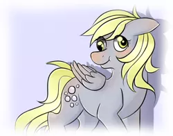 Size: 700x550 | Tagged: safe, artist:cloudbrownie, derpibooru import, derpy hooves, pegasus, pony, female, mare, red nosed, solo