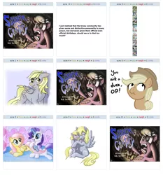 Size: 816x874 | Tagged: safe, derpibooru import, screencap, apple bloom, applejack, derpy hooves, dinky hooves, doctor whooves, fluttershy, lily, lily valley, pound cake, pumpkin cake, rainbow dash, rarity, scootaloo, sweetie belle, time turner, pegasus, pony, derpibooru, bingo, clipper, exploitable meme, female, juxtaposition, juxtaposition win, mare, meta, tic tac toe