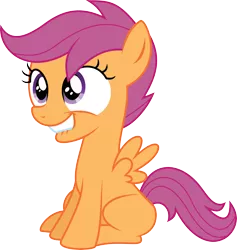 Size: 5553x5855 | Tagged: absurd resolution, artist:deadparrot22, derpibooru import, lip bite, safe, scootaloo, simple background, sitting, solo, transparent background, vector