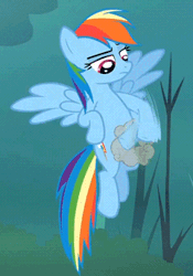Size: 241x344 | Tagged: animated, derpibooru import, dust, extreme speed animation, flying, rainbow dash, safe, screencap, sleepless in ponyville