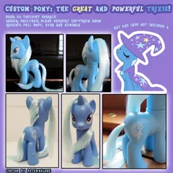 Size: 800x800 | Tagged: safe, artist:autumnalone, derpibooru import, trixie, pony, brushable, custom, irl, photo, solo, toy