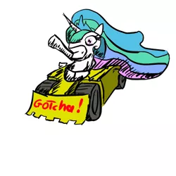 Size: 500x500 | Tagged: artist:snus-kun, carmageddon, crossover, derpibooru import, driving, gotcha, gritted teeth, parody, ponibooru import, princess celestia, semi-grimdark, simple background, the plow, this will end in tears, this will end in tears and/or death