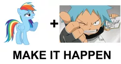 Size: 1131x600 | Tagged: all caps, black star, derpibooru import, exploitable meme, make it happen, meme, rainbow dash, safe, soul eater