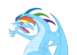 Size: 2491x1787 | Tagged: artist:navitaserussirus, derpibooru import, dragon, dragonified, rainbow dash, rainbow dragon, safe, simple background, species swap, transparent background, vector