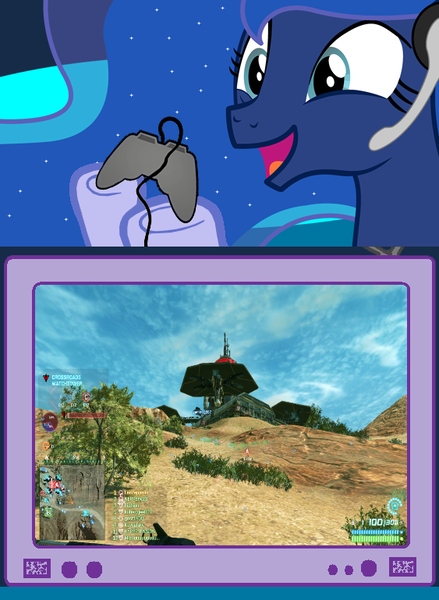 Size: 563x769 | Tagged: safe, derpibooru import, princess luna, pony, gamer luna, exploitable meme, gamer meme, meme, obligatory pony, planetside 2, tv meme, video game