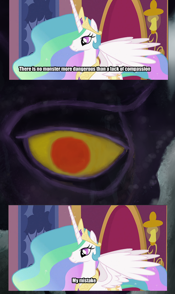 Size: 551x921 | Tagged: comic, derpibooru import, dialogue, princess celestia, safe, teenage mutant ninja turtles, ursa major