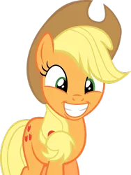 Size: 900x1200 | Tagged: applejack, cute, excited, faic, grin, happy, jackabetes, safe, simple background, solo, squee, the crystal empire, transparent background, vector