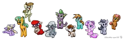 Size: 2505x800 | Tagged: artist:22bubble-eyes22, babs seed, cute, derpibooru import, diamond tiara, dinky hooves, featherweight, glasses, pipsqueak, rumble, safe, silver spoon, snails, snips, spike, twist