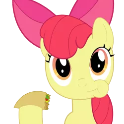 Size: 1024x1024 | Tagged: apple bloom, artist:bleutaco, chewing, derpibooru import, eating, ponies eating meat, puffy cheeks, safe, taco