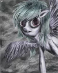 Size: 1200x1500 | Tagged: safe, artist:klalaskaxd, derpibooru import, cloudchaser, pegasus, pony, female, looking at you, mare, solo