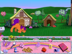 Size: 800x600 | Tagged: derpibooru import, frog, g2, grazing, my little pony friendship gardens, nuzzling, pc game, safe, video game