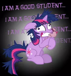 Size: 540x576 | Tagged: safe, artist:death-driver-5000, derpibooru import, smarty pants, twilight sparkle, lesson zero, insanity, twilight snapple