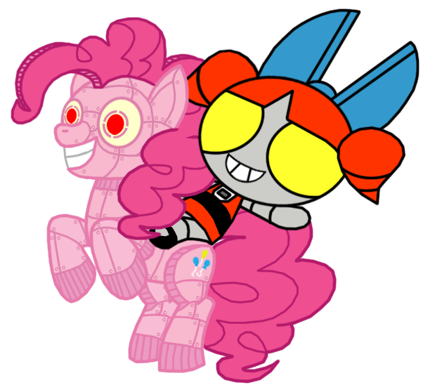 Size: 612x558 | Tagged: artist:death-driver-5000, crossover, derpibooru import, dynamo, mecha pinkie pie, safe, the powerpuff girls