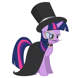 Size: 4000x4000 | Tagged: artist:lixr, cloak, clothes, derpibooru import, monocle, moustache, safe, solo, twilight sparkle