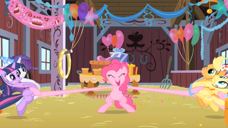 Size: 1920x1080 | Tagged: applejack, derpibooru import, fluttershy, hug, mane six, mr fantastic, party of one, pinkie pie, rainbow dash, rarity, safe, screencap, stretch, twilight sparkle