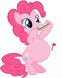 Size: 730x909 | Tagged: derpibooru import, harmonica, heart, musical instrument, pinkie pie, pregnant, pregnant edit, safe