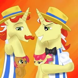 Size: 894x894 | Tagged: apple bloom, artist:mukeponi, babs seed, derpibooru import, flam, flim, flim flam brothers, safe