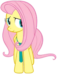 Size: 944x1213 | Tagged: artist:totallynotabronyfim, cute, derpibooru import, fluttershy, necktie, safe, smiling