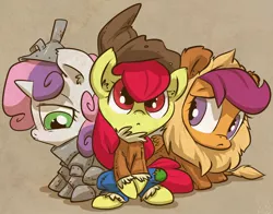 Size: 1000x782 | Tagged: apple bloom, artist:atryl, clothes, cosplay, costume, cowardly lion, cute, cutie mark crusaders, derpibooru import, safe, scarecrow, scootaloo, sweetie belle, the wizard of oz, tin man