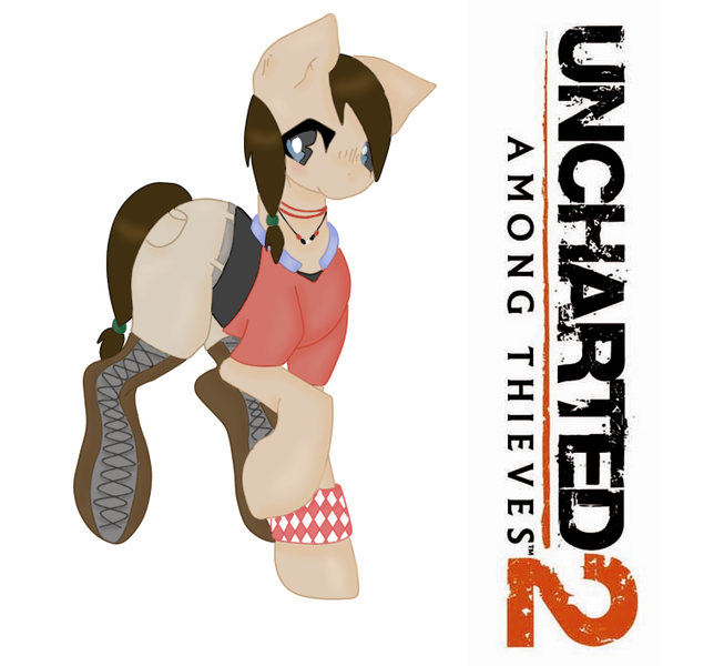 Size: 758x706 | Tagged: safe, artist:chocolatehelicopter1, derpibooru import, ponified, chloe frazer, uncharted