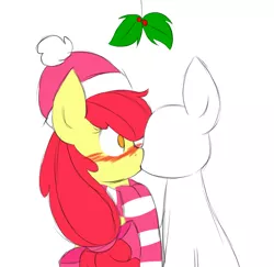 Size: 1003x976 | Tagged: apple bloom, base, blushing, clothes, derpibooru import, hat, kissing, safe, scarf, teenage crusaders answers, teenager, tumblr