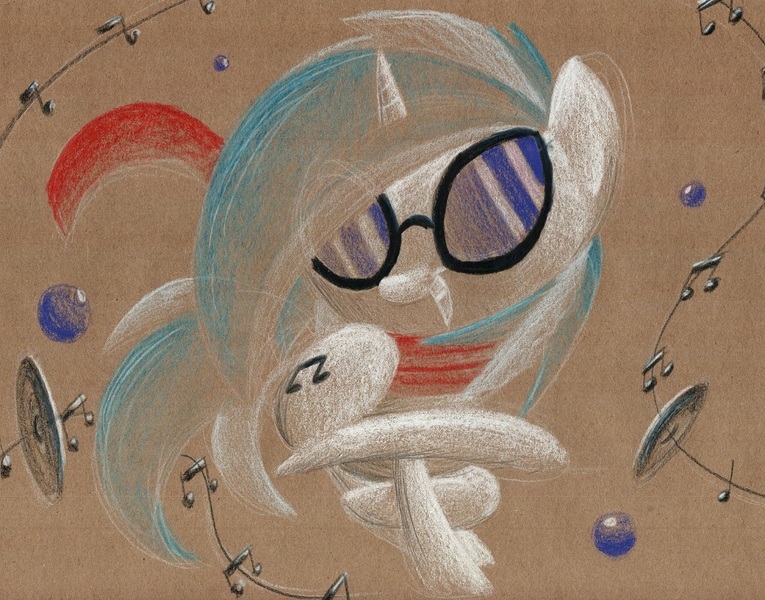 Size: 1143x896 | Tagged: artist:getchanoodlewet, derpibooru import, safe, traditional art, vinyl scratch