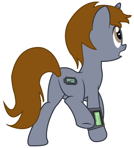 Size: 4394x4848 | Tagged: safe, artist:slowlearner46, derpibooru import, oc, oc:littlepip, unofficial characters only, pony, unicorn, fallout equestria, fanfic, absurd resolution, fallout, fanfic art, female, mare, pipbuck, plot, raised leg, simple background, solo, transparent background