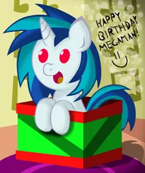 Size: 836x1000 | Tagged: artist:ziemniax, box, derpibooru import, filly, safe, vinyl scratch