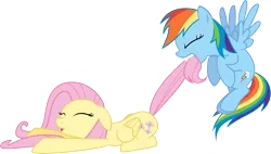 Size: 10580x6000 | Tagged: absurd resolution, artist:sakatagintoki117, derpibooru import, fluttershy, rainbow dash, safe, simple background, tail bite, transparent background, vector