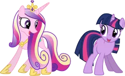 Size: 8080x4920 | Tagged: safe, artist:90sigma, derpibooru import, princess cadance, twilight sparkle, pony, absurd resolution, duo, simple background, sunshine sunshine, transparent background, vector