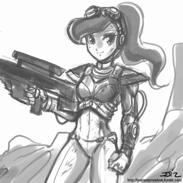 Artist Johnjoseco C Canister Rifle Crossover Derpibooru Import Ghost Grayscale