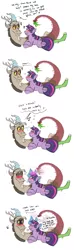 Size: 800x2700 | Tagged: artist:miss-lizzifer, blushing, comic, derpibooru import, discolight, discord, female, imminent kissing, male, mistletoe, safe, shipping, straight, twilight sparkle