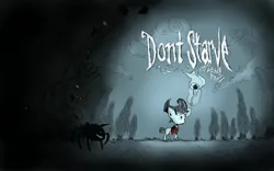 Size: 1920x1200 | Tagged: safe, artist:kadiy, derpibooru import, ponified, diamond dog, pony, spider, don't starve, fire, hound, torch, tree, video game, wilson (don't starve)