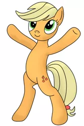 Size: 500x750 | Tagged: safe, artist:headcrabik, derpibooru import, applejack, pony, bipedal, hatless, incoming hug, missing accessory, optimal hugging stance