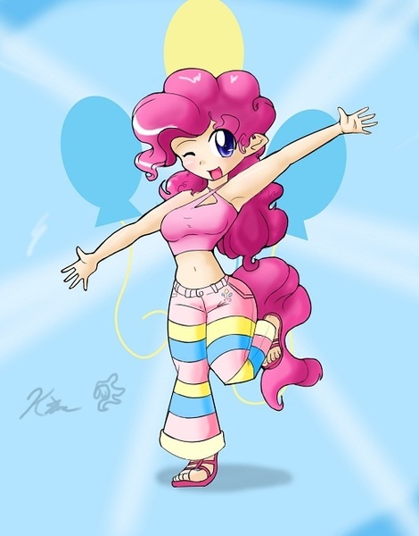 152434 Armpits Artistkei Waza Belly Button Derpibooru Import Humanized Midriff Pinkie 3760