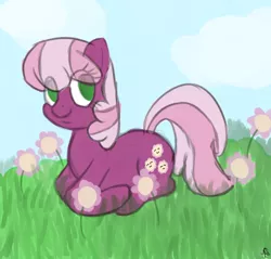 Size: 900x859 | Tagged: safe, derpibooru import, cheerilee, earth pony, pony, drawing, female, flower, looking at you, mare, solo