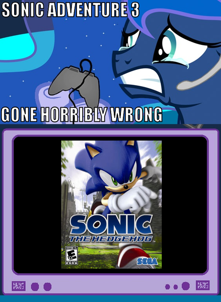 Size: 563x769 | Tagged: safe, derpibooru import, princess luna, pony, gamer luna, crossover, crying, exploitable meme, gamer meme, meme, obligatory pony, sonic 06, sonic the hedgehog, sonic the hedgehog (series), tv meme